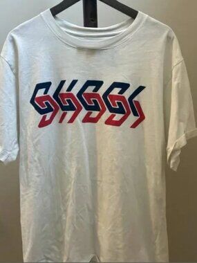 Retro Geometric Interlocking Graphic T-shirt - Abstract Art White Tee